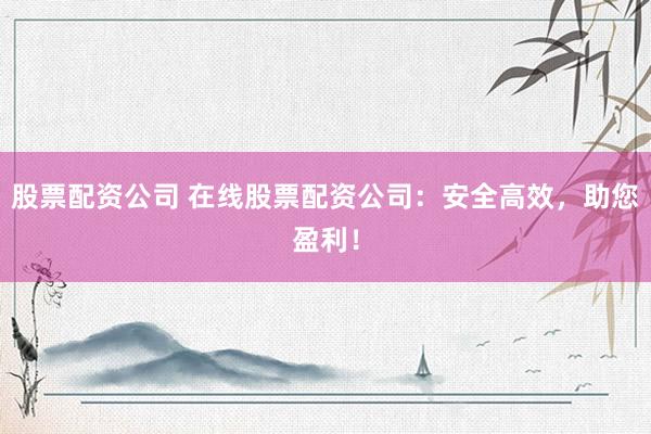 股票配资公司 在线股票配资公司：安全高效，助您盈利！