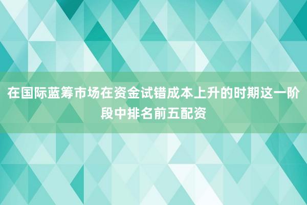 在国际蓝筹市场在资金试错成本上升的时期这一阶段中排名前五配资