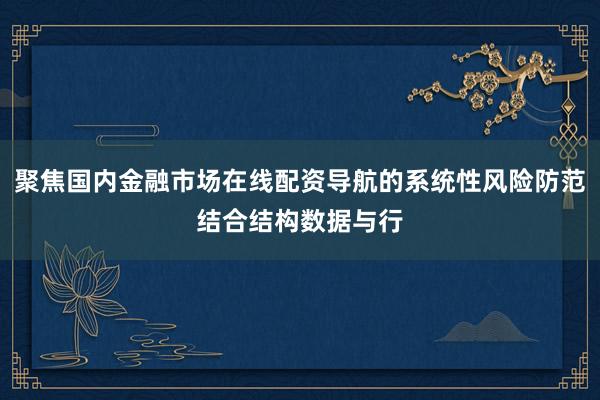 聚焦国内金融市场在线配资导航的系统性风险防范结合结构数据与行