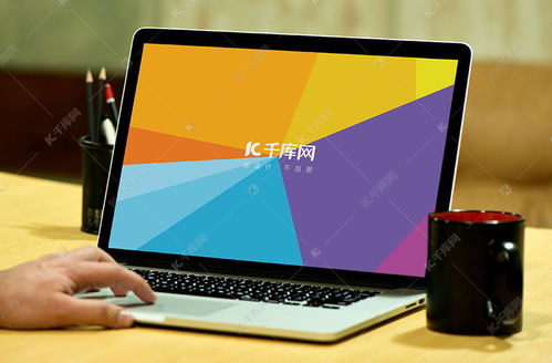 办公场景笔记本电脑样机海报模板下载 千库网